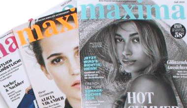 Covers der Kundenzeitschrift maxima