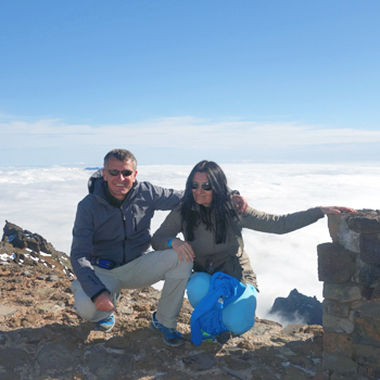 Bettina und Herwig auf dem Roque de los Muchachos in La Palma