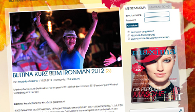 Bettina Kurz im maxima-Webportal, Juli 2012