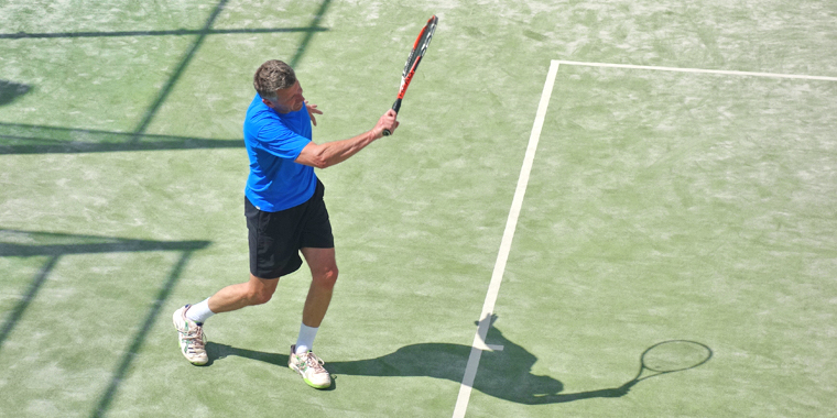 Herwig Pauls beim Tennis